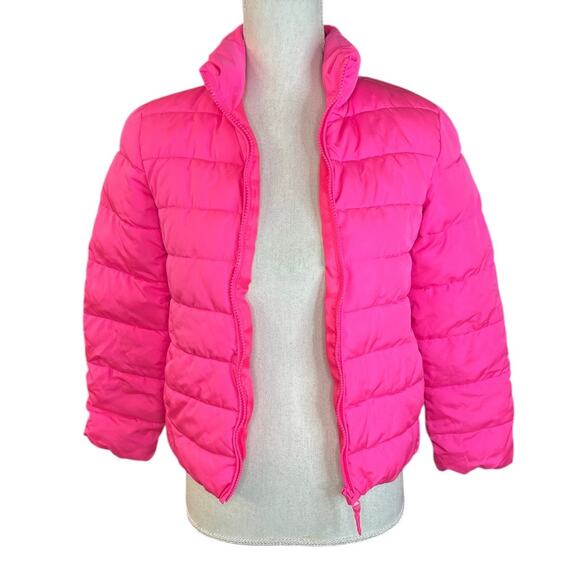 Children’s place bright pink puffer jacket winter snow lightweight casual - Picture 1 of 8